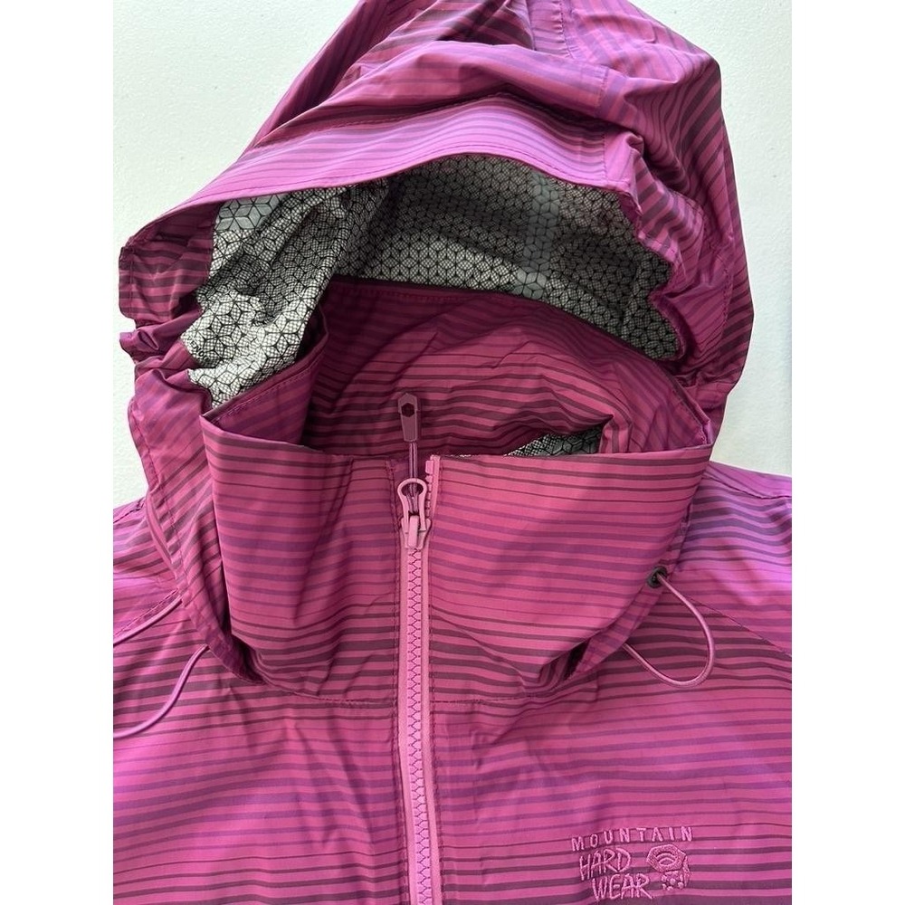 Mountain Hardwear Jacket Womens Medium Pink Dry.Q Hooded Windbreaker Hiking - Picture 3 of 13